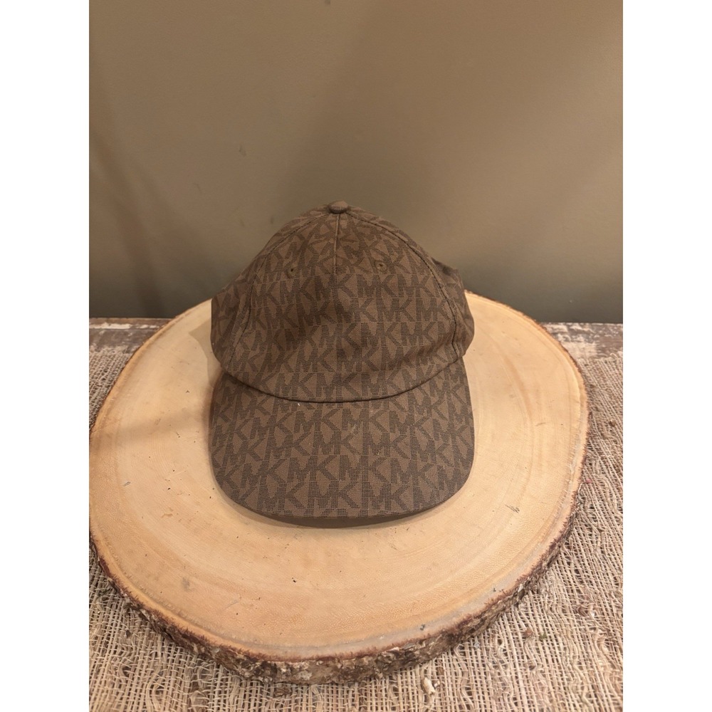 MICHAEL KORS Baseball MK Logo Baseball Cap Brown Signature MK Logo